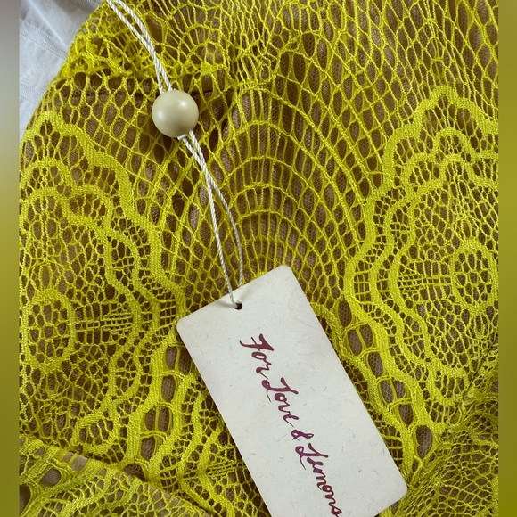 FOR LOVE & LEMONS - Yellow Lace Mini Dress - Very good condition - XS - S - Picture 4 of 6